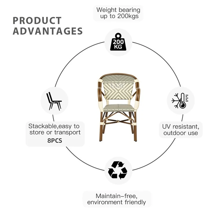 Bamboo Style Stackable Bistro Dining Chair High Quality