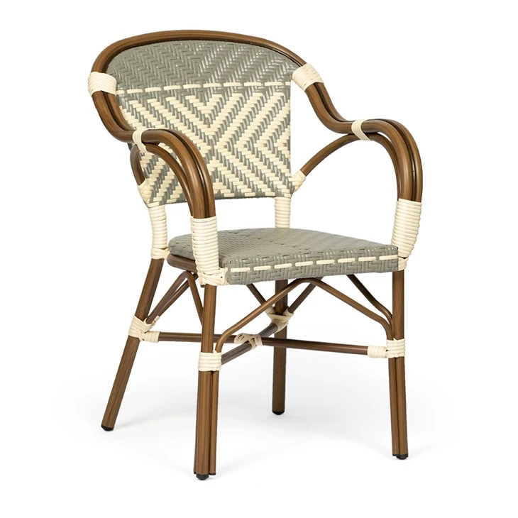 Bambuk uslubidagi stackable Bistro ovqat stul